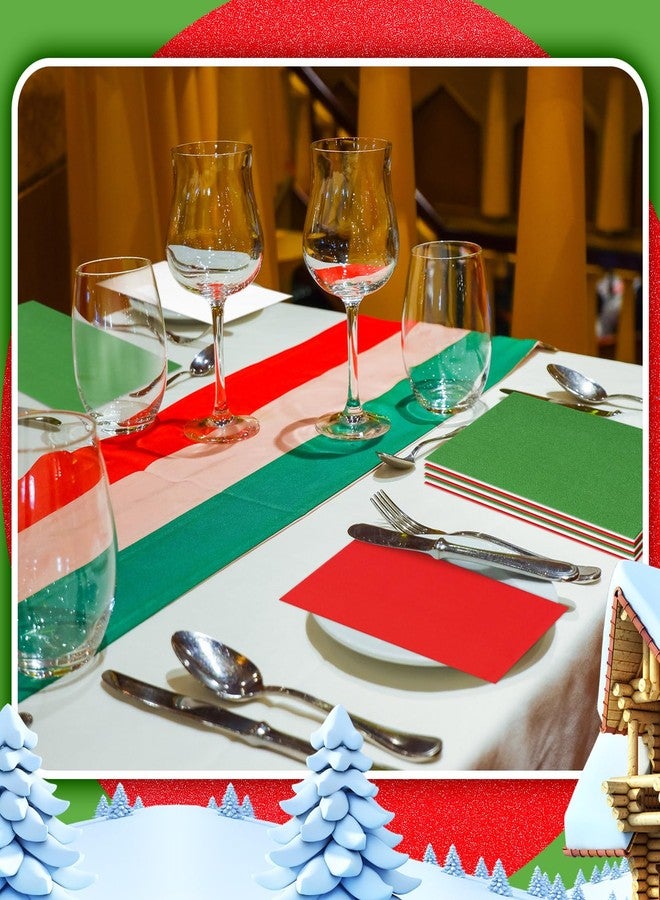 Qilery 120 Pcs Christmas Napkins Bulk 3 Ply Red White Green Disposable Paper Napkins Italy Theme Napkins Hand Towel Tableware for Christmas Family Gathering Dining Banquet and Italian Party Decoration - Image 5